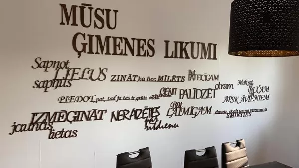 Sienas teksts "Mūsu ģimenes likumi" 5EUR